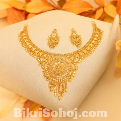 Gold Necklace with Ear rings